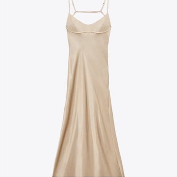 NWT Zara SS23 Satin Effect Cut Out Midi Dress Bloggers Fav 3067/231 010/296 - Picture 5 of 11